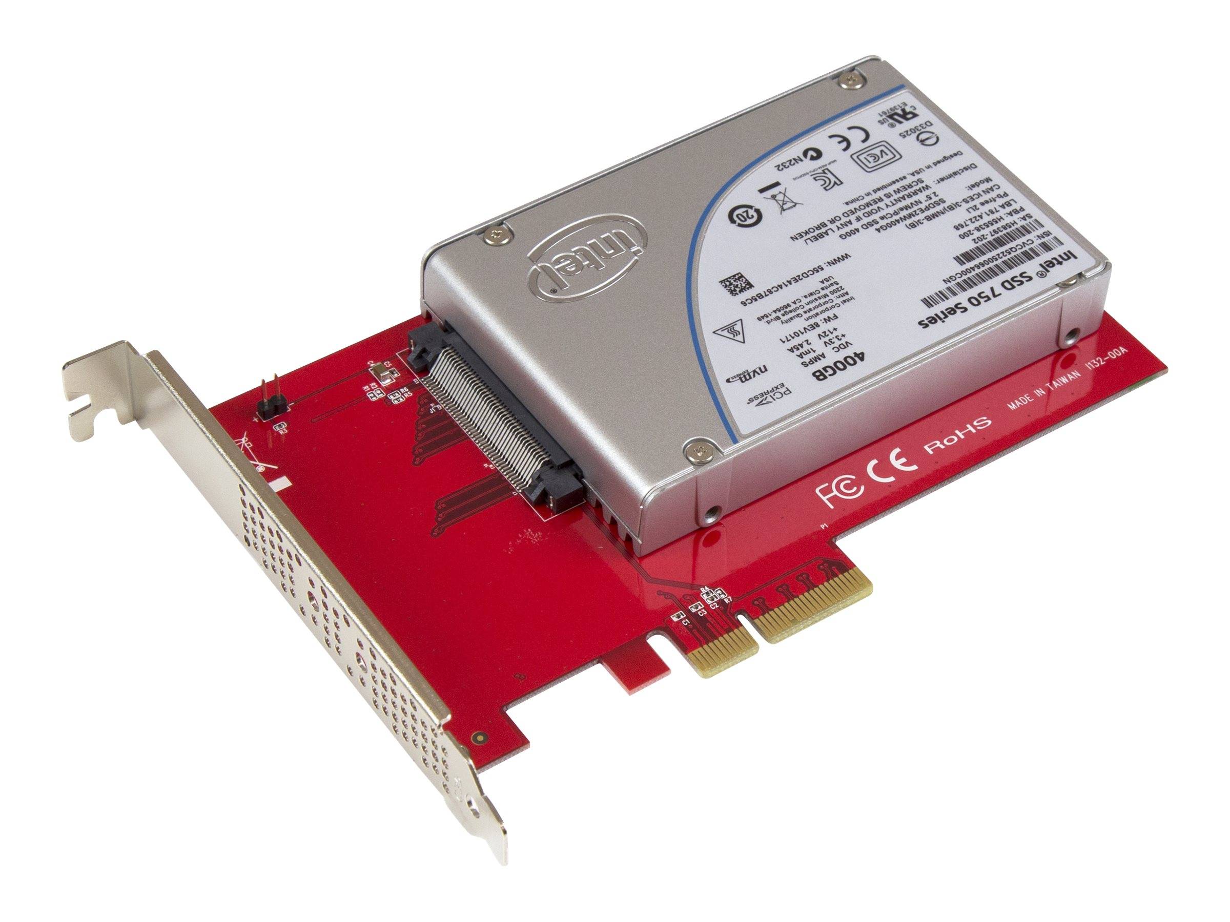 StarTech.com Startech U.2 auf PCIe Adapter für 2,5" U.2 NVMe SSD - SFF 8639 - 4x PCI Express 3.0 - NVMe PCIe Adapter --2