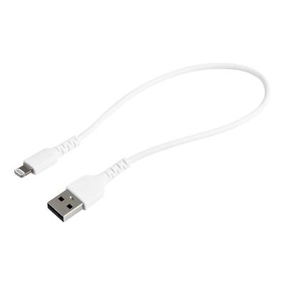 StarTech.com 12 in (30cm) Durable White USB-A to Lightning Cable, Heavy Duty Rugged Aramid Fiber USB Type A to Lightning
