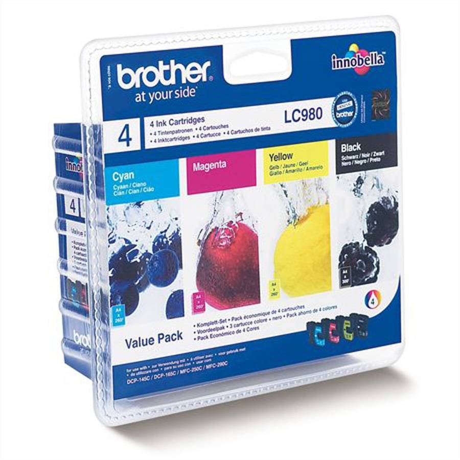Brother LC980VALBP - 4er-Pack - Schwarz, Gelb, Cyan, Magenta-0