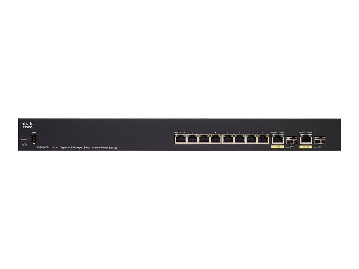 Cisco Small Business SG355-10P - Switch - L3 - managed - 8 x 10/100/1000 (PoE+)-1