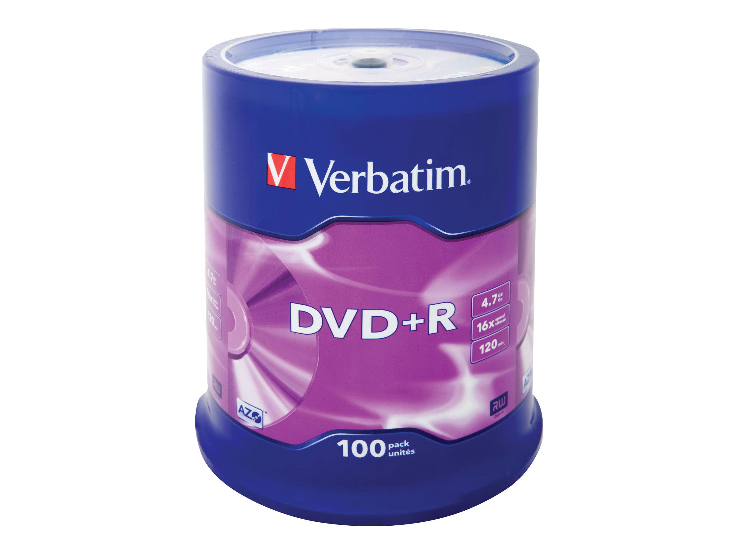Verbatim - 100 x DVD+R - 4.7 GB 16x - mattsilber-2