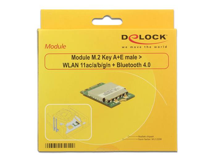 DeLock Module M.2 Key A+E male > WLAN 11ac/a/b/g/n + Bluetooth 4.0-2