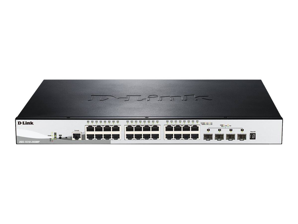 D-Link SmartPro DGS-1510-28XMP - Switch - L3 - managed - 24 x 10/100/1000 (PoE+)-1