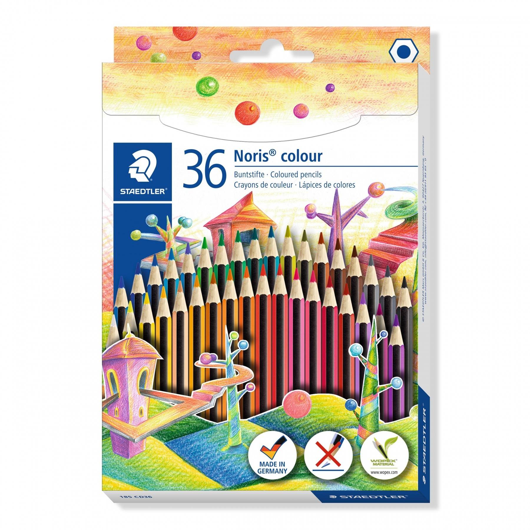 STAEDTLER Noris colour 185 - Farbstift - ausgewählte leuchtende Farben (Packung mit 36)-1