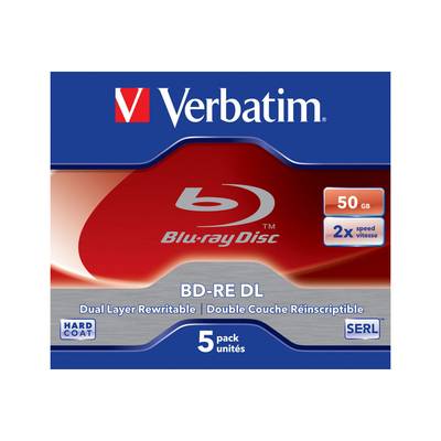 Verbatim 5 x BD-RE DL - 50 GB 2x - Jewel Case (Schachtel) - Blue Ray Disc (BD-R)-0