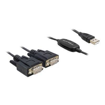 DeLOCK Adapter USB 2.0 > 2 x Seriell - Kabel USB / seriell - USB (M)