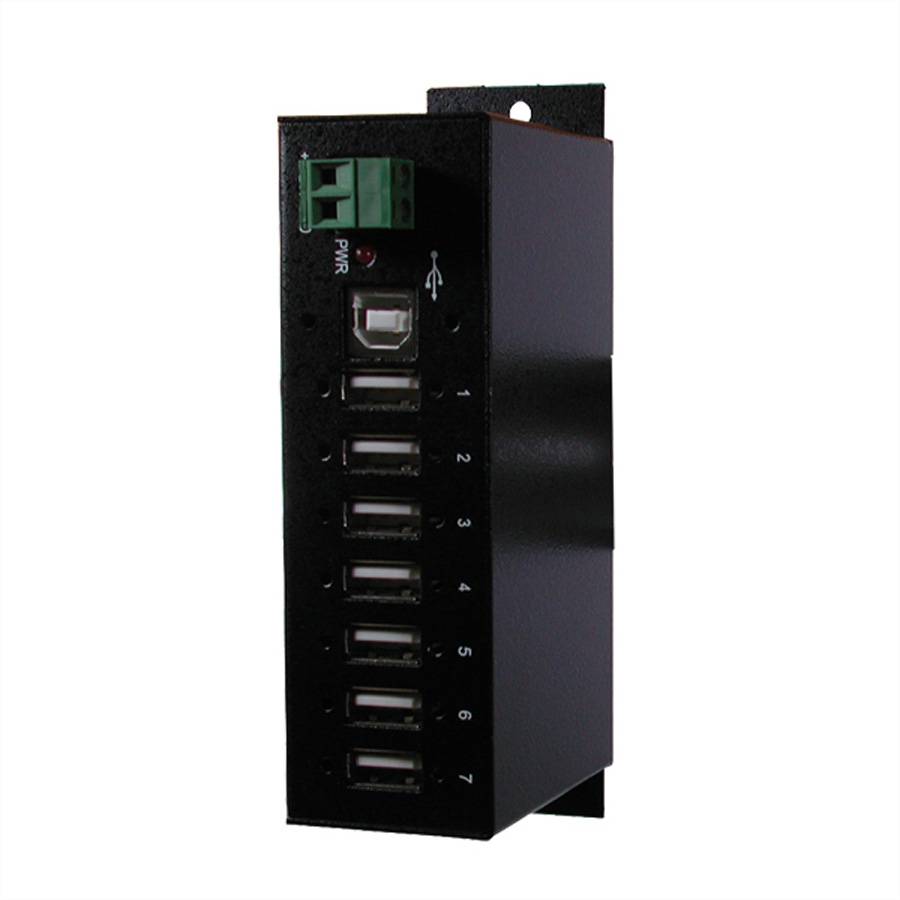 Exsys Ex 1177HMVS - Hub - 7 x USB 2.0 - an DIN-Schiene montierbar-0