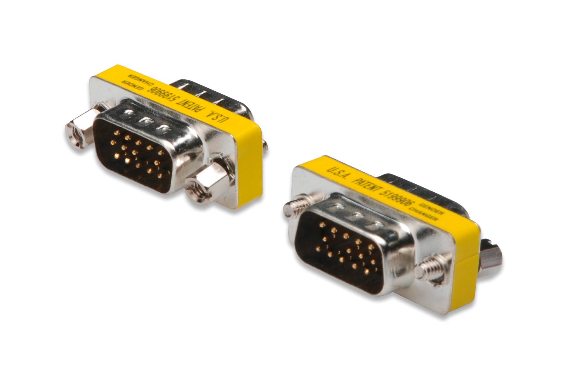 Digitus Seriell Adapter [1x D-SUB-Stecker 15pol. - 1x D-SUB-Stecker 15pol.] Schwarz, Gelb-2
