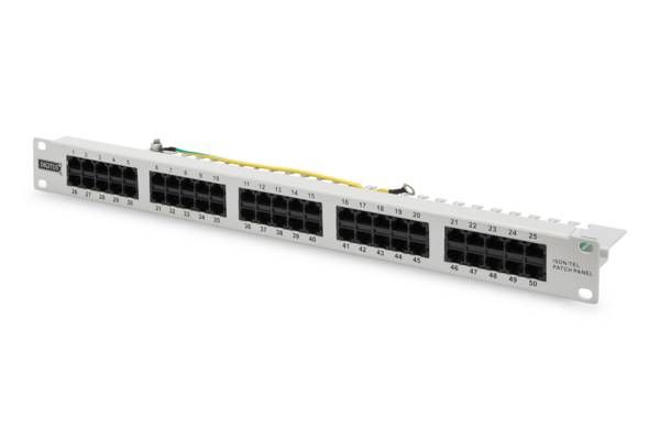 DIGITUS - CAT 3 ISDN Patch Panel, ungeschirmt, grau