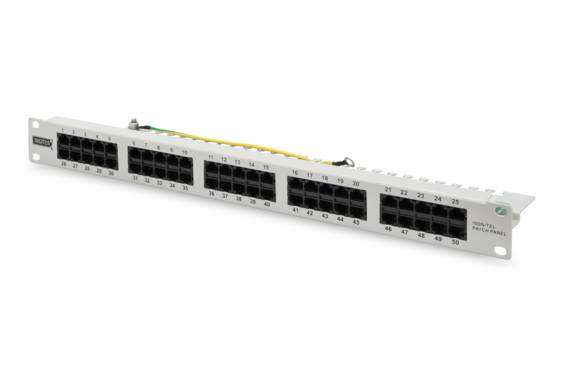 DIGITUS - CAT 3 ISDN Patch Panel, ungeschirmt, grau