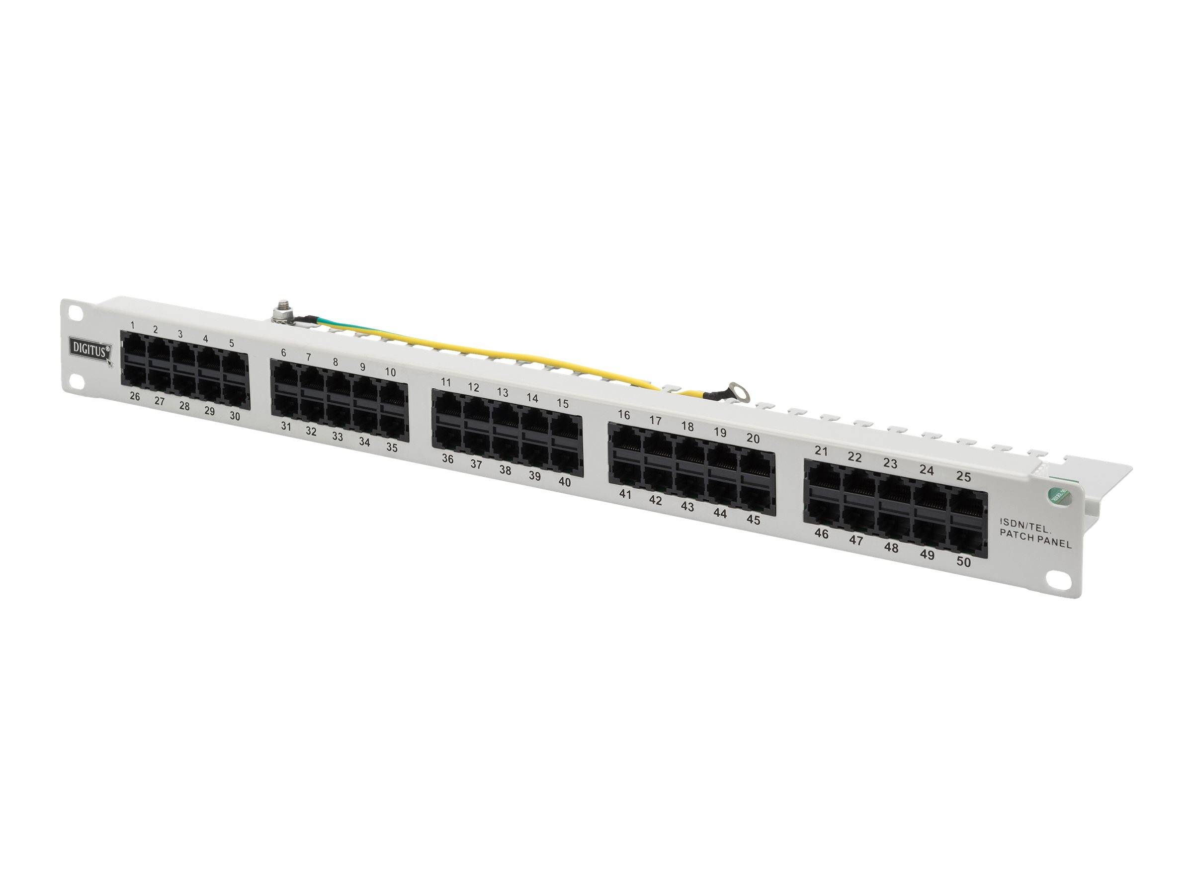 DIGITUS - CAT 3 ISDN Patch Panel, ungeschirmt, grau-1