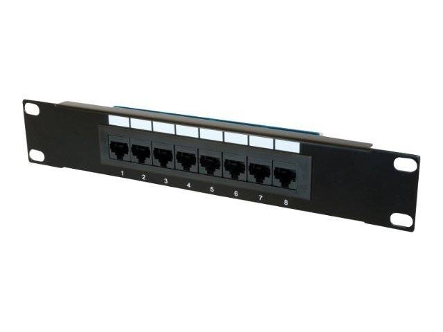 Digitus DN-91508U 8 Port Netzwerk-Patchpanel 254 mm (10") CAT 5e 1 HE Schwarz Bestückt-2