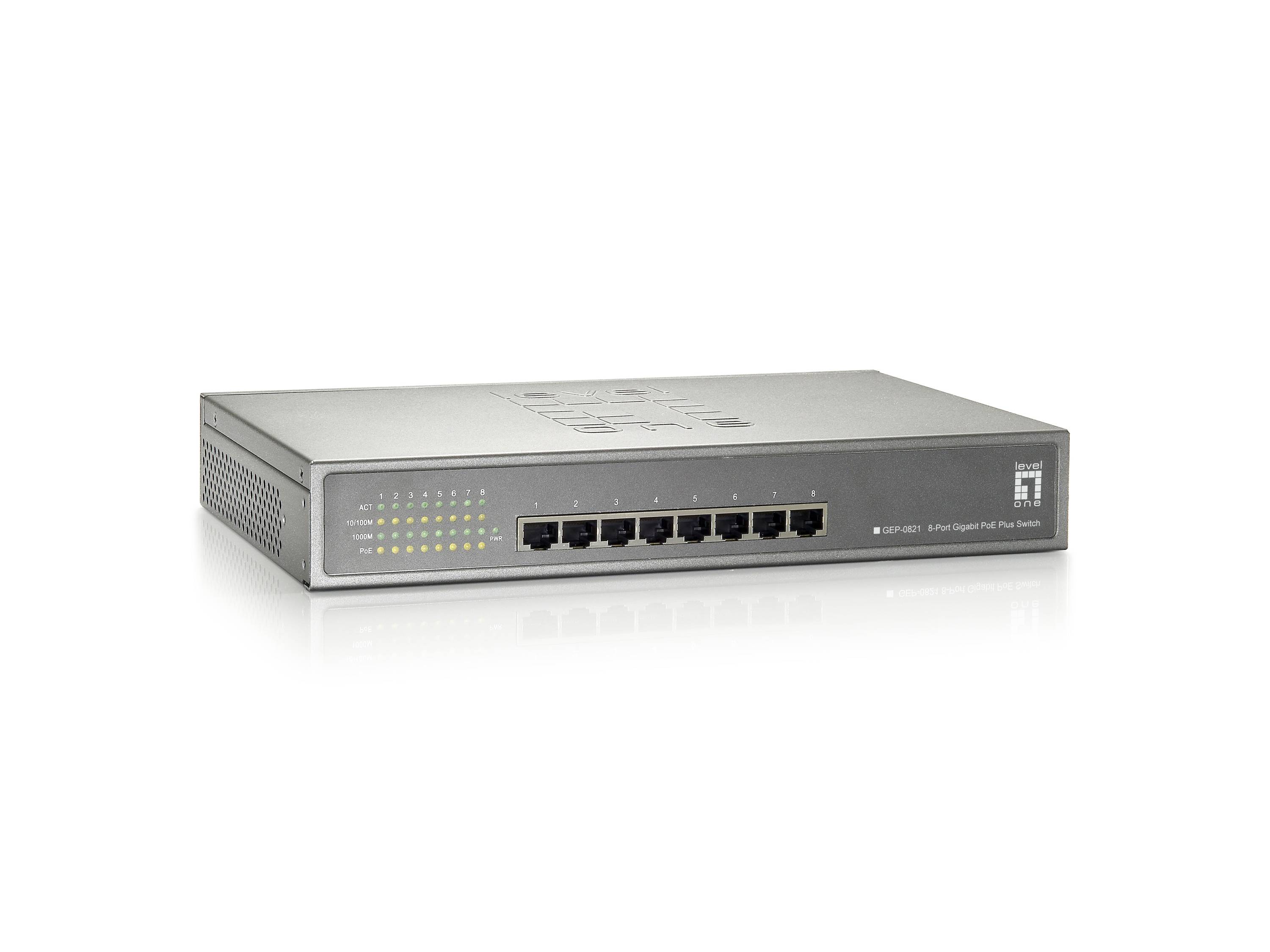 LevelOne GEP-0821 - Switch - 8 x 10/100/1000 (PoE)-1