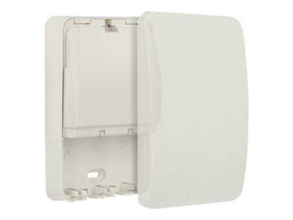 Delock Keystone Surface Mounted Box Gehäuse mit modularen Einsätzen weiß RAL 9010 3 Ports