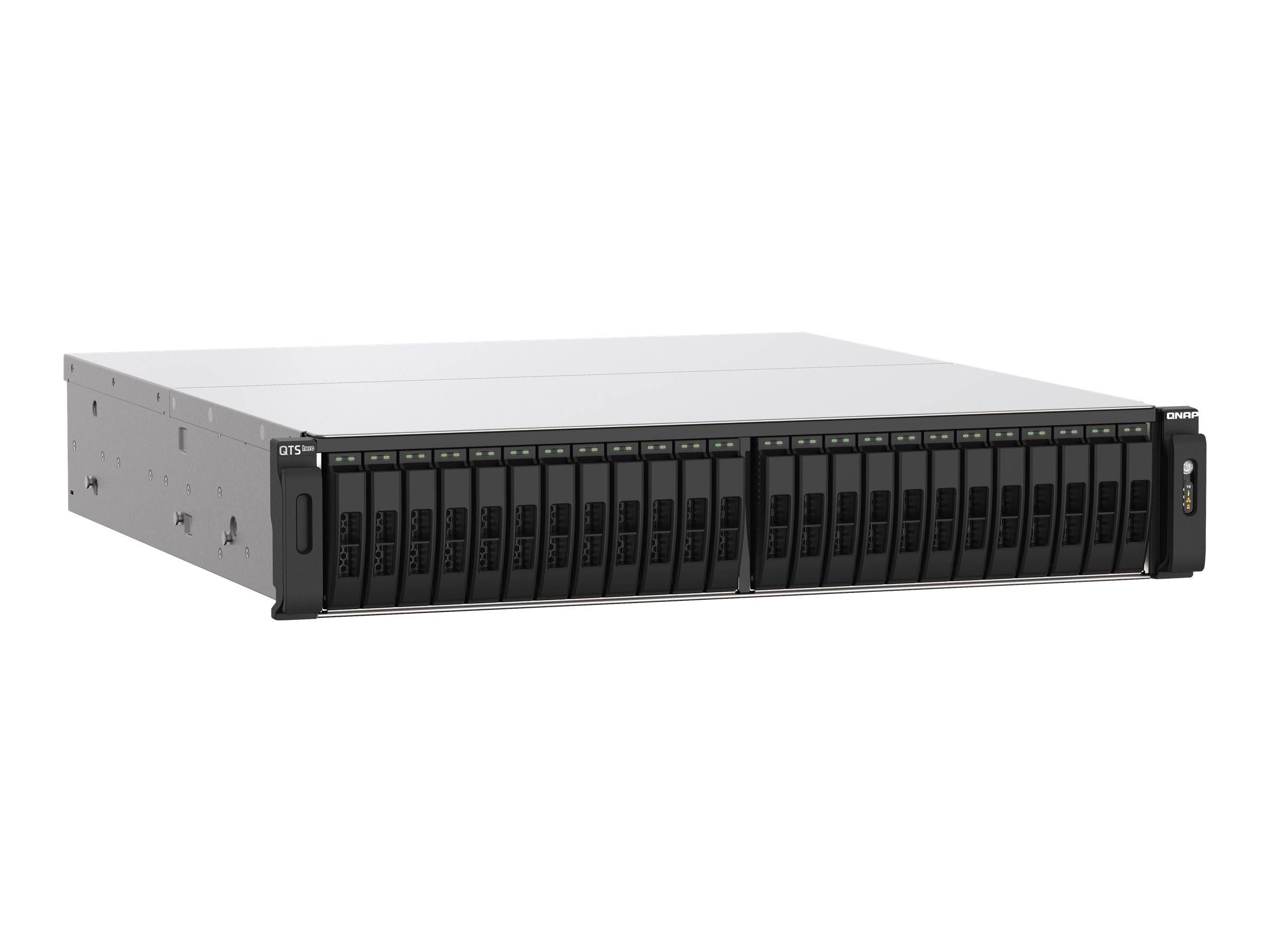 QNAP 24-Bay all-flash NAS NVMe Gen3 x4 AMD EPYC 7302P 3,0 GHz 128 GB RAM 2 x 2.5GbE LAN RAID 0-1