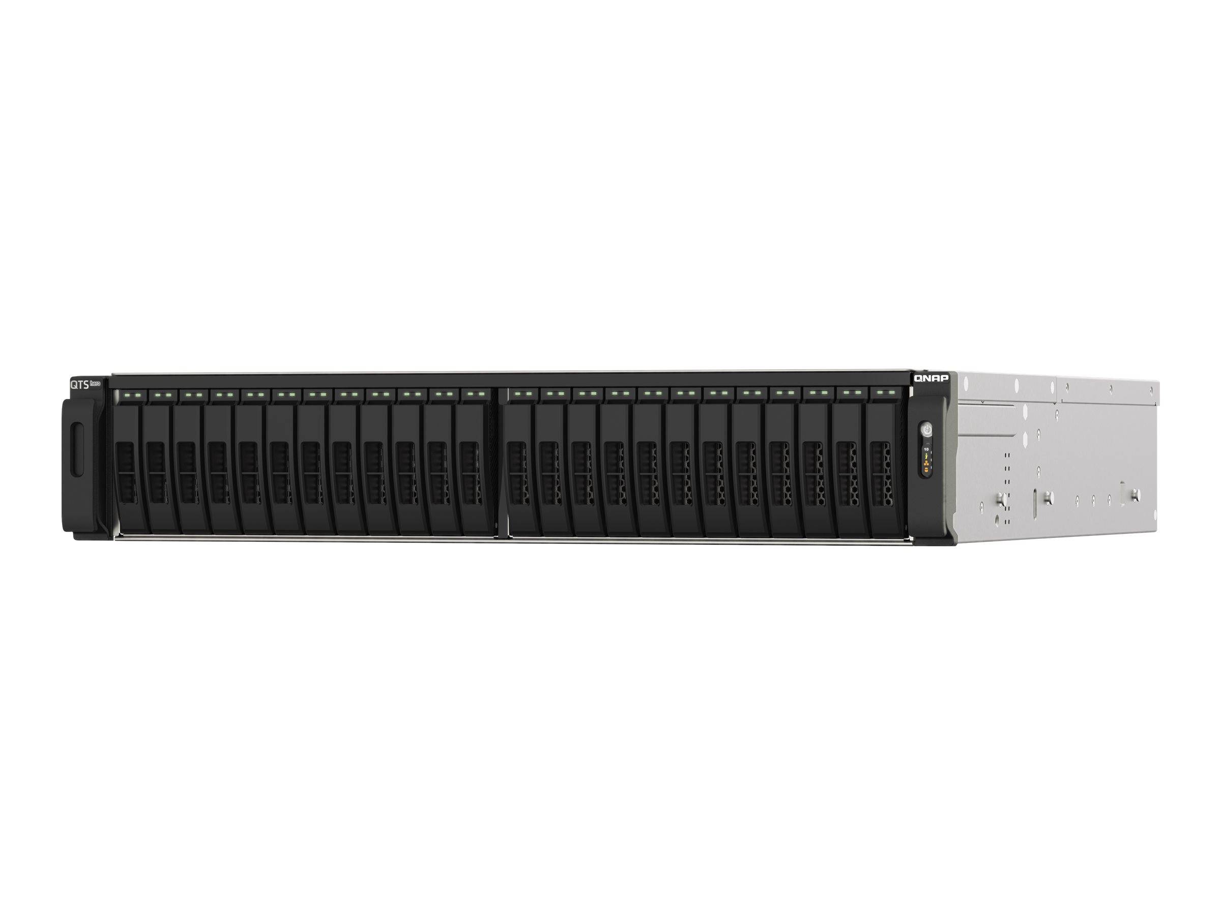 QNAP 24-Bay all-flash NAS NVMe Gen3 x4 AMD EPYC 7302P 3,0 GHz 128 GB RAM 2 x 2.5GbE LAN RAID 0-2