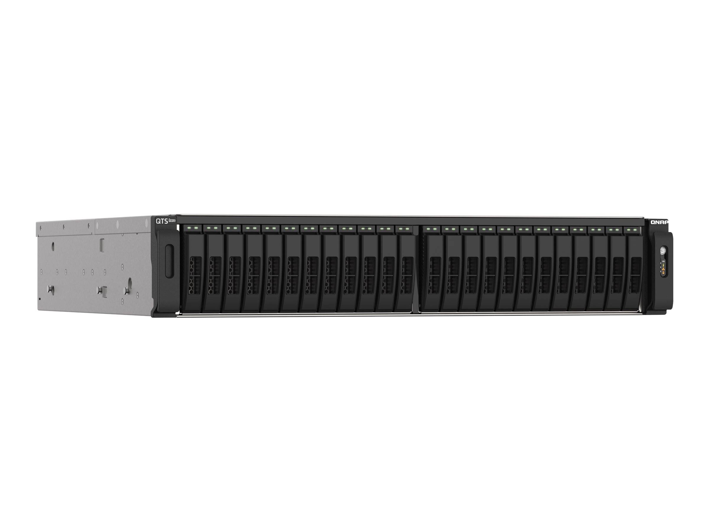 QNAP 24-Bay all-flash NAS NVMe Gen3 x4 AMD EPYC 7302P 3,0 GHz 128 GB RAM 2 x 2.5GbE LAN RAID 0-3