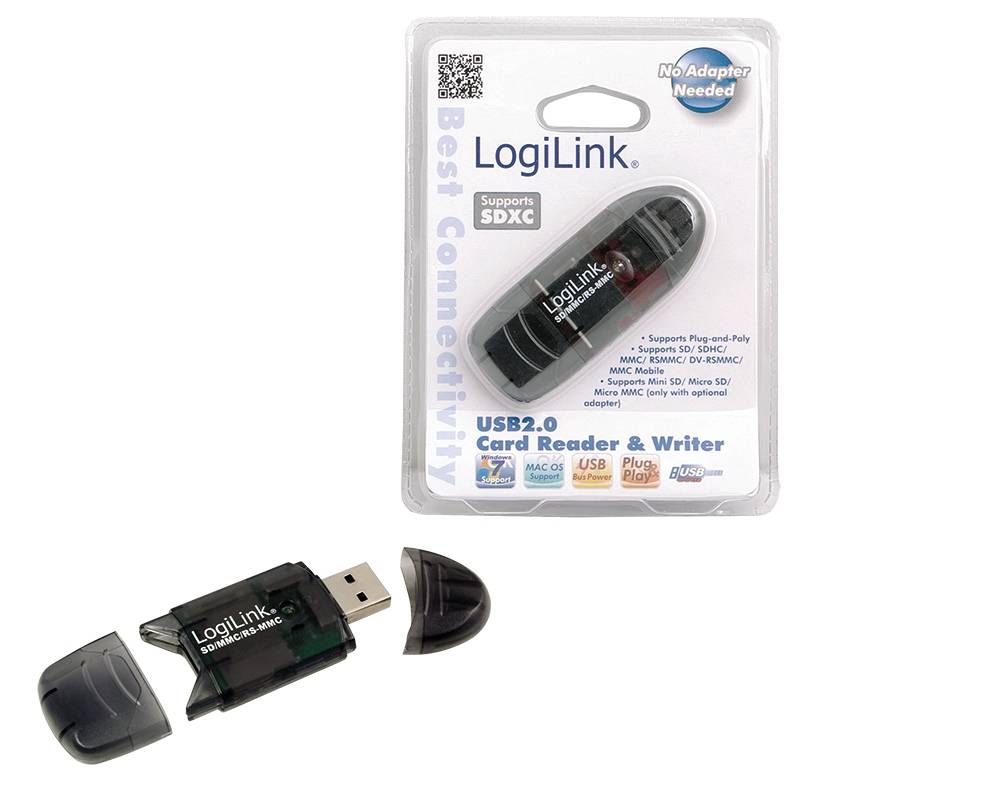 LogiLink Cardreader USB 2.0 Stick for SD/MMC - Kartenleser - 8-in-1 (MMC, SD, RS-MMC, MMCmobile, SDHC)-1