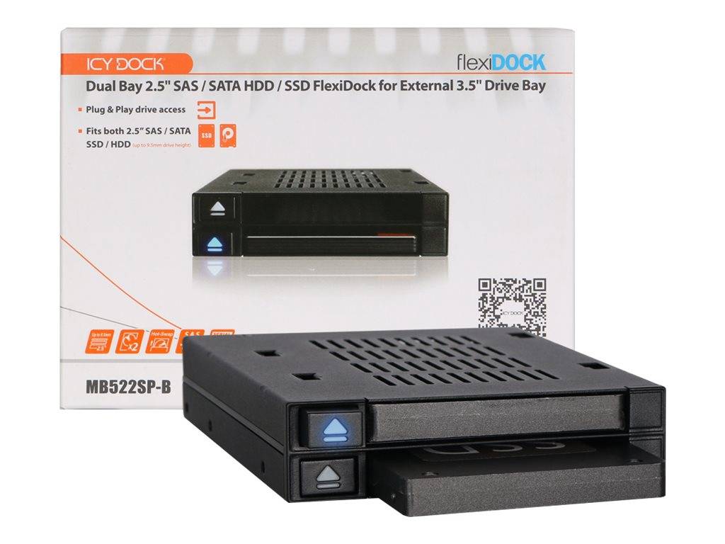 ICY DOCK flexiDOCK MB522SP-B - Gehäuse für Speicherlaufwerke - 2.5"" (6.4 cm)-2