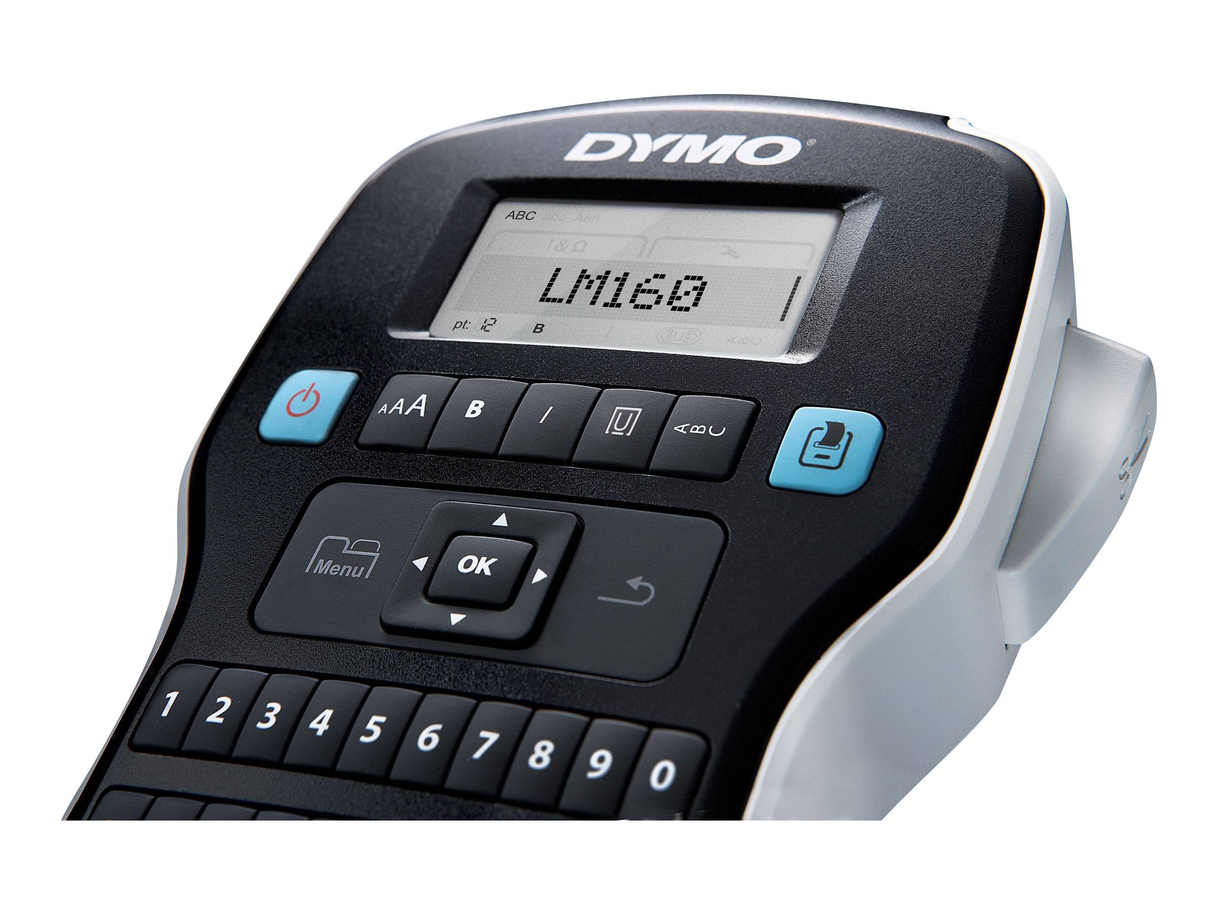 Dymo LabelMANAGER 160 - Beschriftungsgerät - s/w - Rolle (1,3 cm) - 2-zeiliger D-3