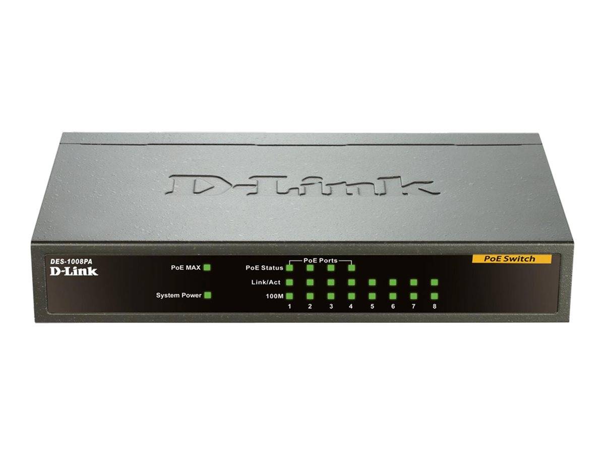 D-Link DES 1008PA - Switch - unmanaged - 4 x 10/100 (PoE)-1