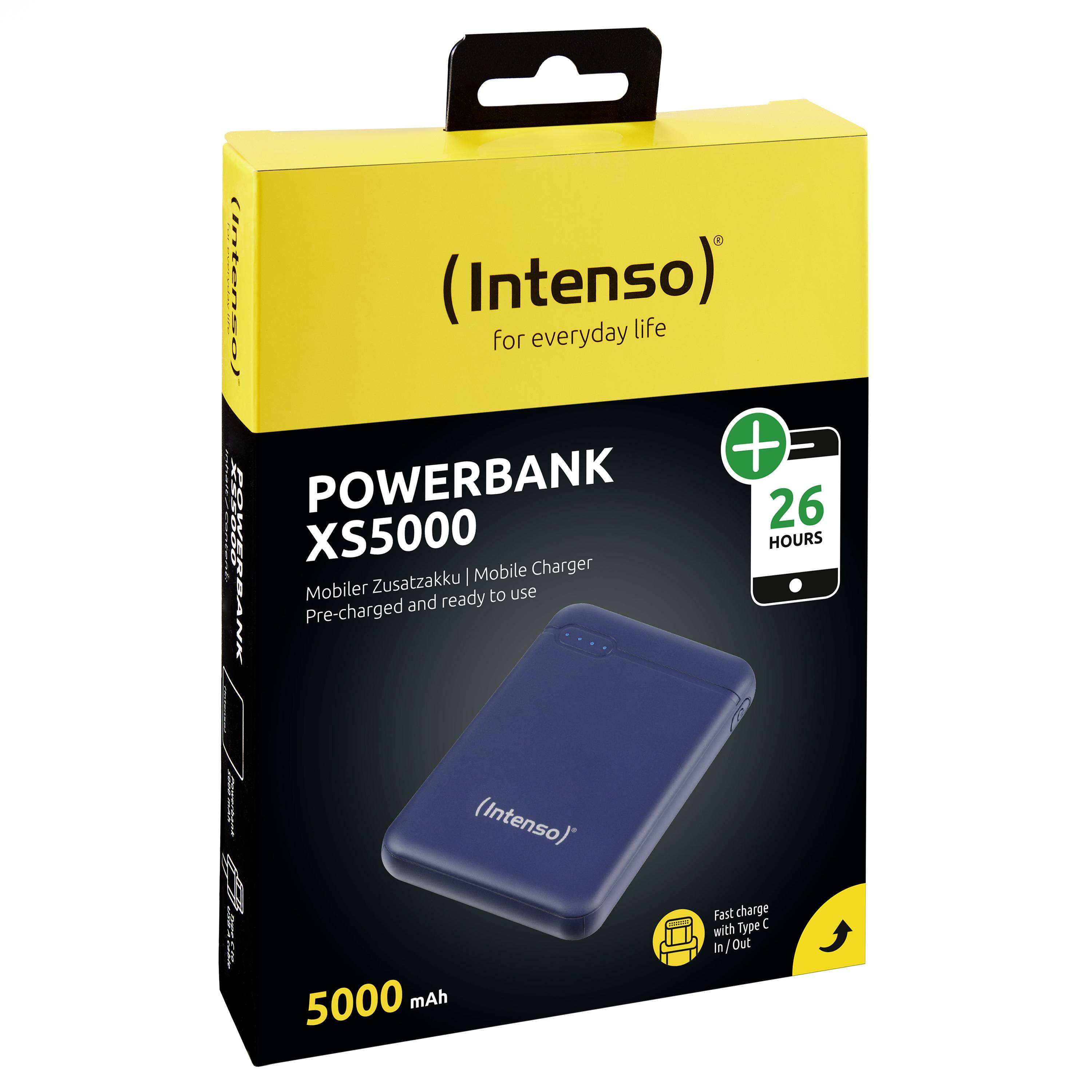 Intenso Powerbank XS5000 - Powerbank - 5000 mAh - 2.1 A - 2 Ausgabeanschlussstellen (USB, 24 pin USB-C)-1