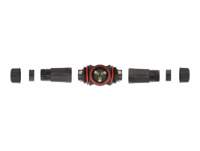 Delock Kabelverbindung - Außenbereich - Schwarz - Cable connector T-shape for ou-4