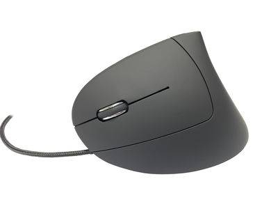 MediaRange MROS231, Linkshändig, Vertikale Ausführung, Optisch, USB Typ-A, 2400 DPI, Schwarz-0