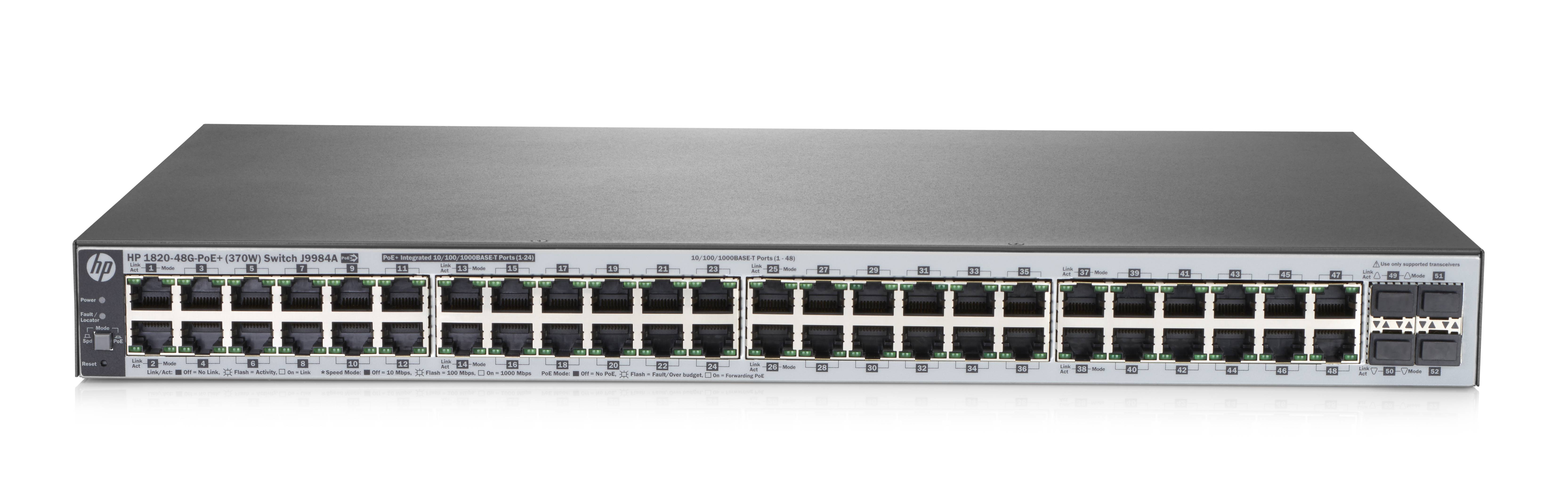 HPE 1820-48G-PoE+ (370W) - Switch - managed - 24 x 10/100/1000 (PoE+)-2