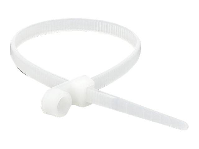 Delock Cable Tie with Fastening Eyelet - Kabelbinder - 16 cm - weiß (Packung mit-2
