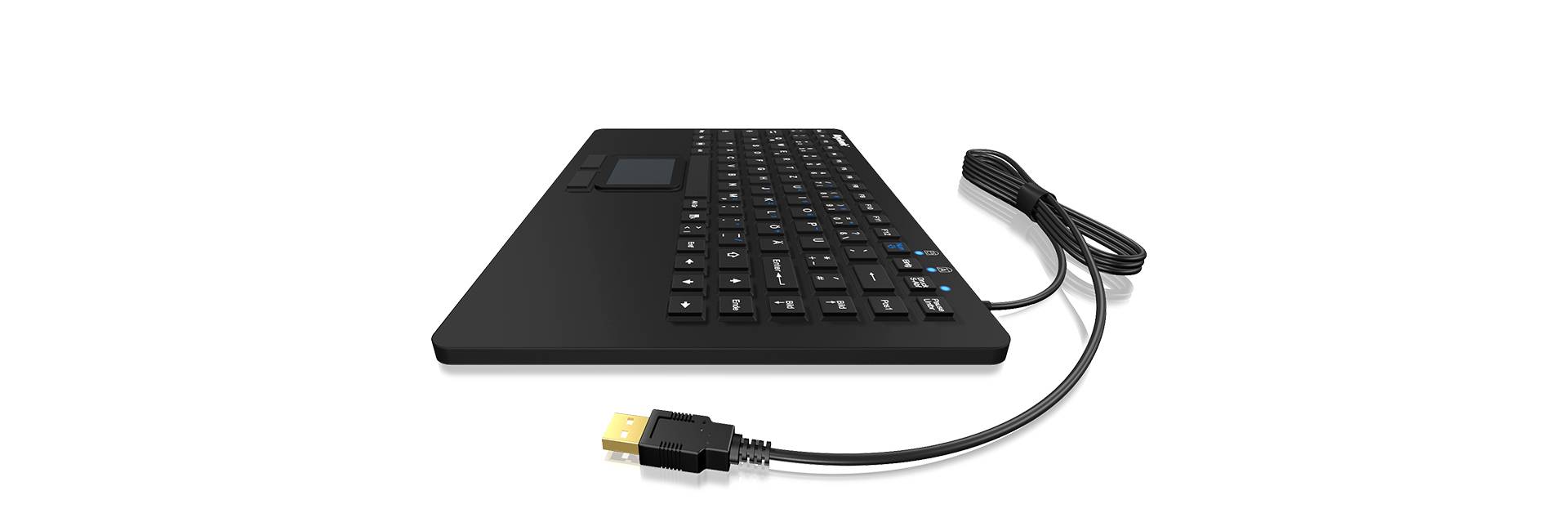KSK-5230 IN (CH) Industrie Tastatur, USB, Touchpad, schwarz, 2 Maustasten, wasserdicht IP68-4