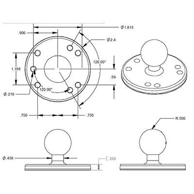 RAM MOUNTS - RAM RAM-B-202U - Kugelverbindung - Schwarz - für P/N: RAM-B-103U-3