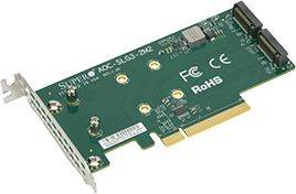 Supermicro AOC-SLG3-2M2, PCIe, M.2, Niedriges Profil, PCIe 3.0, Grün, 10 - 55 °C-3