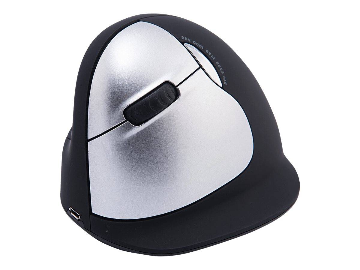 R-Go Ergonomische Maus HE Break - Maus - ergonomisch - Für Linkshänder - 5 Tasten - kabellos - 2.4 GHz - kabelloser Empf-2