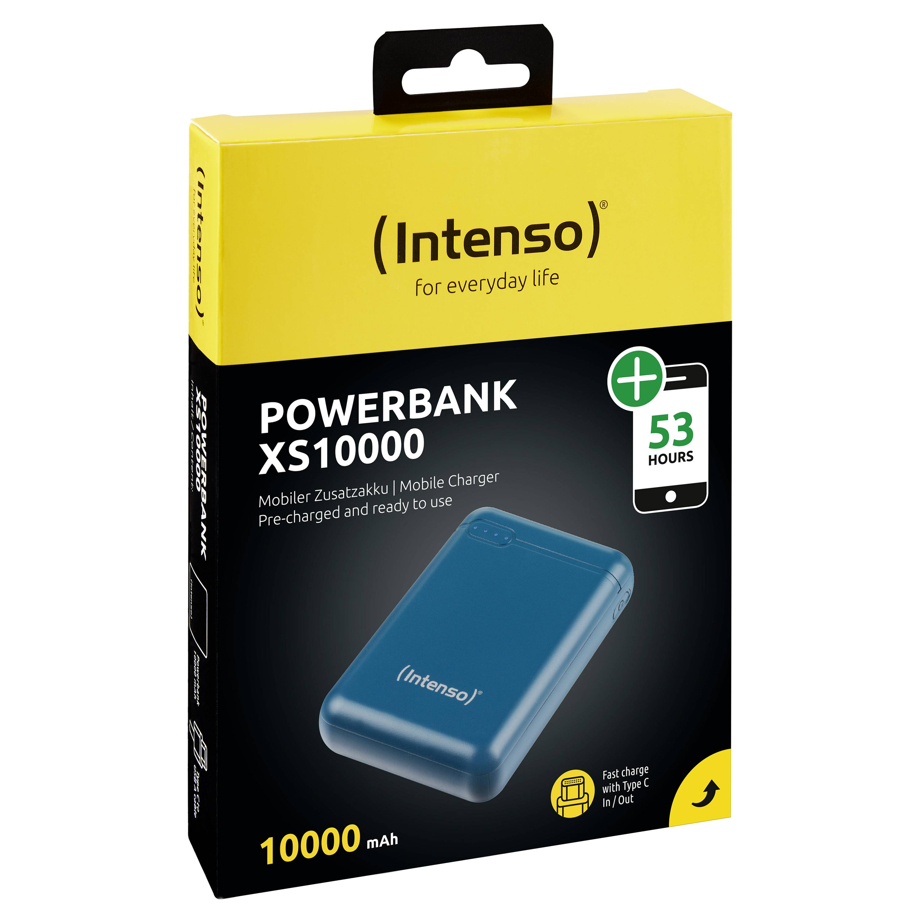 Intenso XS10000 - Powerbank - 10000 mAh - 3.1 A - 2 Ausgabeanschlussstellen (USB, 24 pin USB-C)-1