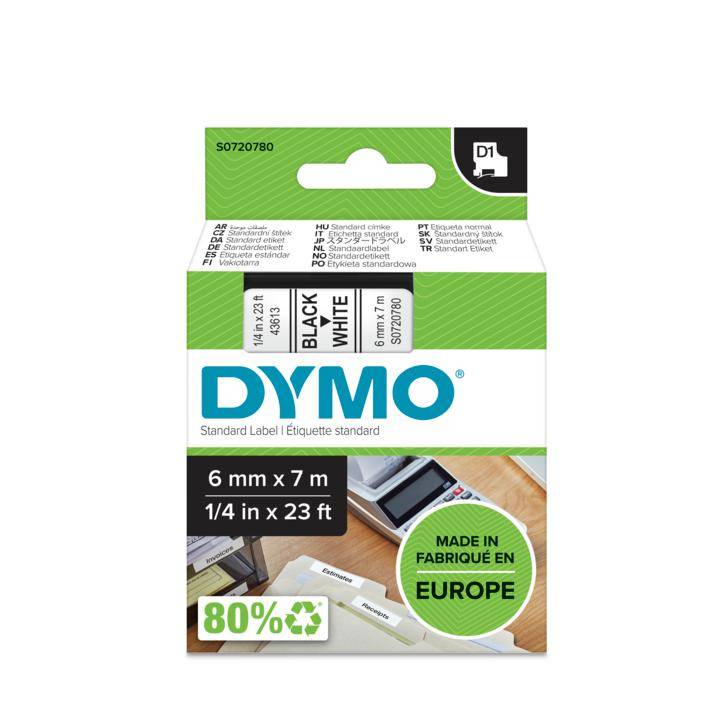 DYMO D1 - Polyester - selbstklebend - Schwarz auf Weiß - Rolle (0,6 cm x 7 m)-3