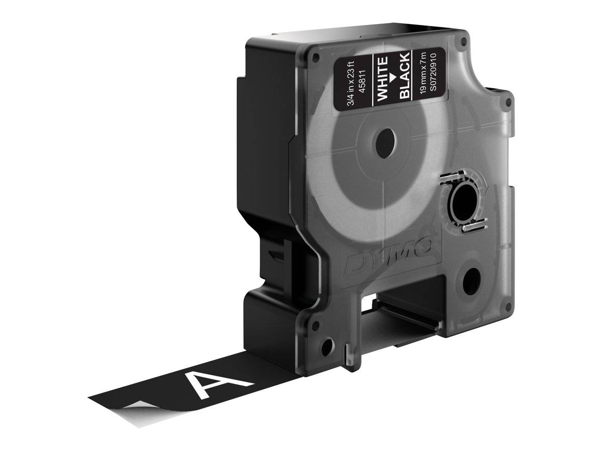 DYMO D1 - Selbstklebend - Weiß auf Schwarz - Rolle (1,9 cm x 7 m)-1