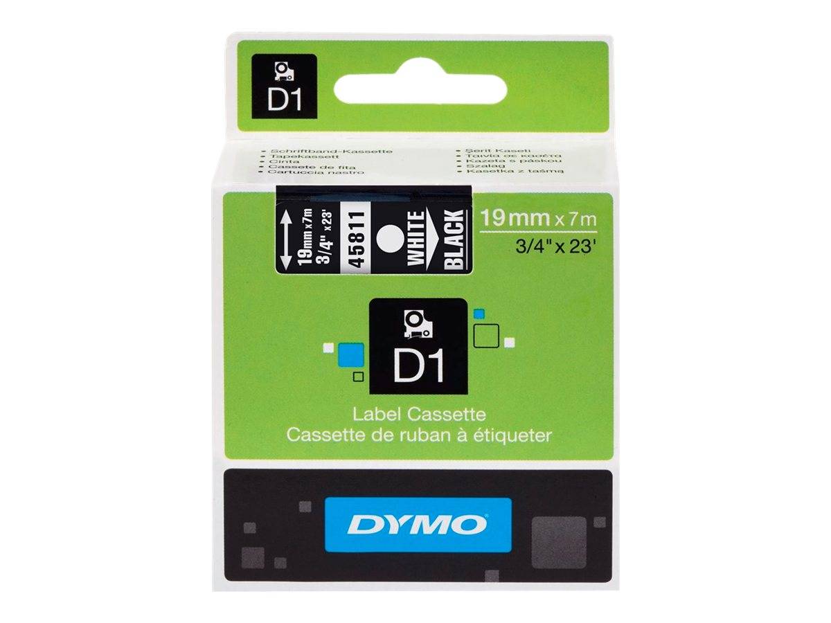 DYMO D1 - Selbstklebend - Weiß auf Schwarz - Rolle (1,9 cm x 7 m)-2