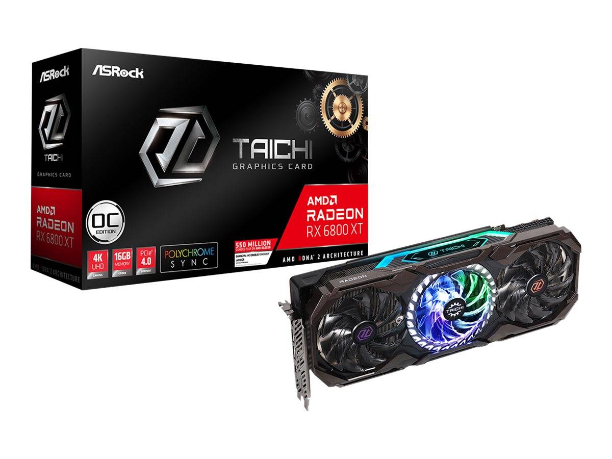 ASRock Radeon RX 6800 XT Taichi X 16G OC - Grafikkarten - Radeon RX 6800 XT - 16 GB GDDR6 - PCIe 4.0 x16 - HDMI, 2 x Dis-2