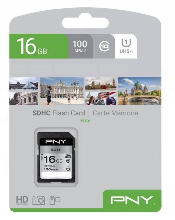 PNY Elite - Flash-Speicherkarte - 16 GB - UHS-I U1 / Class10-3