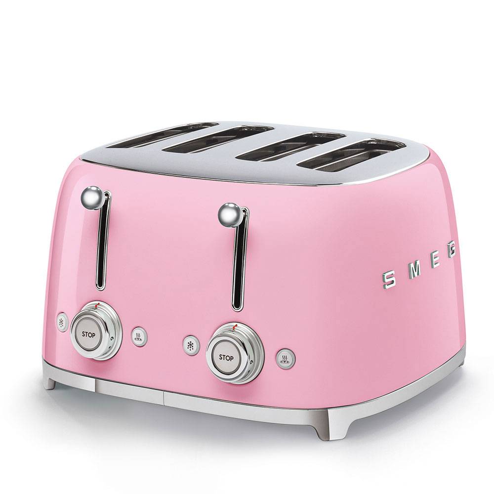Smeg TSF03PKEU, 4 Scheibe(n), Pink, Stahl, Tasten, Niveau, Drehregler, 50's Style, China-1