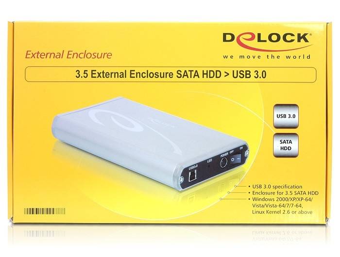 Delock 3.5" External Enclosure SATA HDD to USB 3.0 - Speichergehäuse - 3.5" (8.9 cm)-2