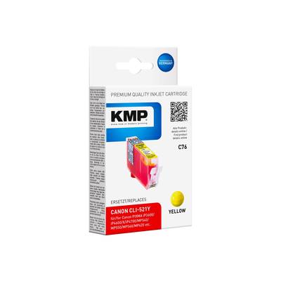 KMP C76 - 9 ml - Gelb - kompatibel - Tintenpatrone (Alternative zu: Canon CLI-521Y, Canon 2936B001)