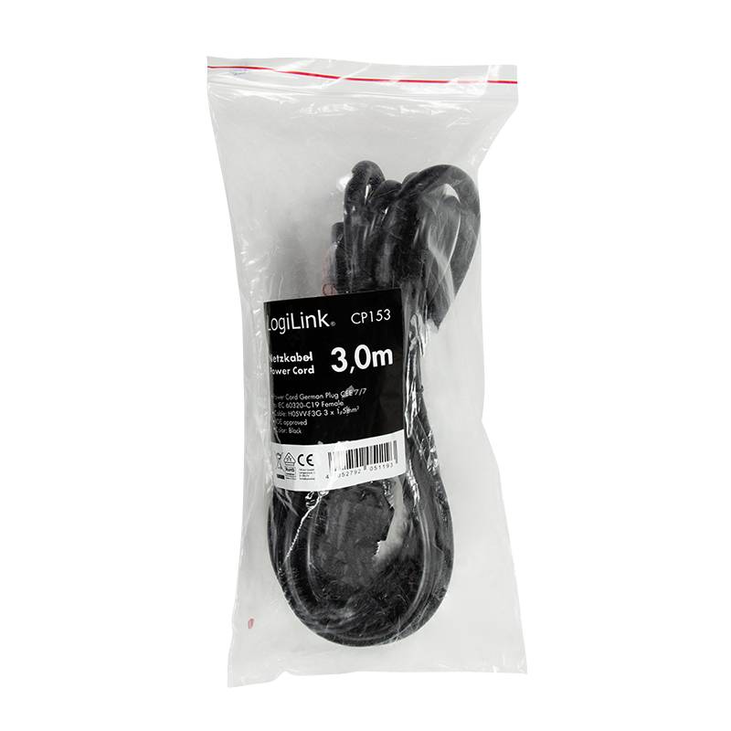 LogiLink Stromkabel - CEE 7/7 (M) gerade zu IEC 60320 C19 gerade - Wechselstrom-4