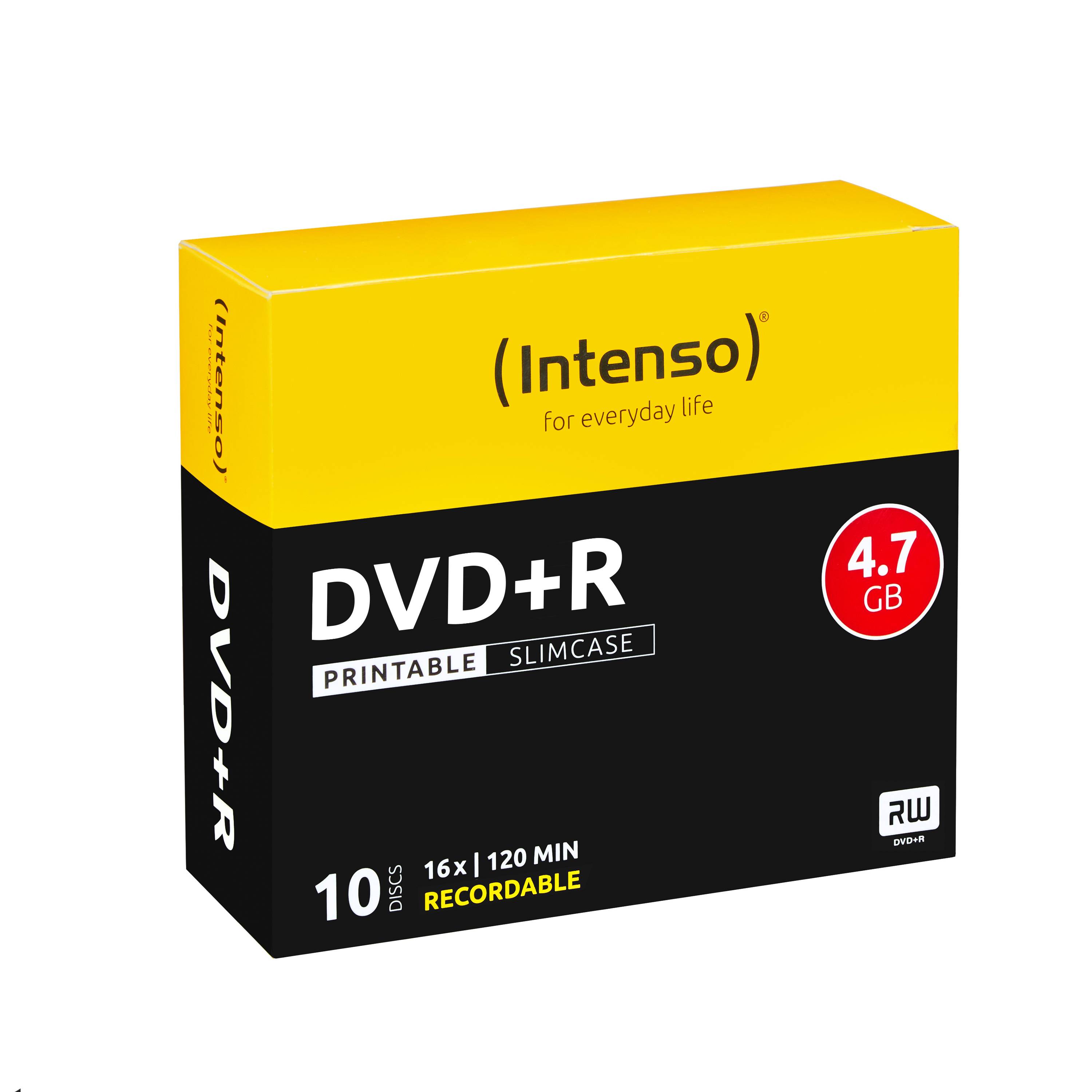 Intenso 10 x DVD+R - 4.7 GB 16x - mit Tintenstrahldrucker bedruckbare Oberfläche-1