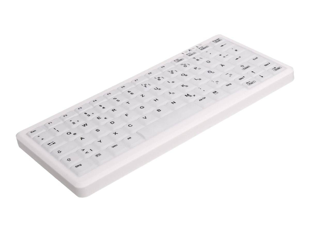 Contour Active Key AK-C4110F Medical Key USB Hygiene-Tastatur Deutsch, QWERTZ Weiß Silikonmembran, Geeignet f. Wischdesi-1