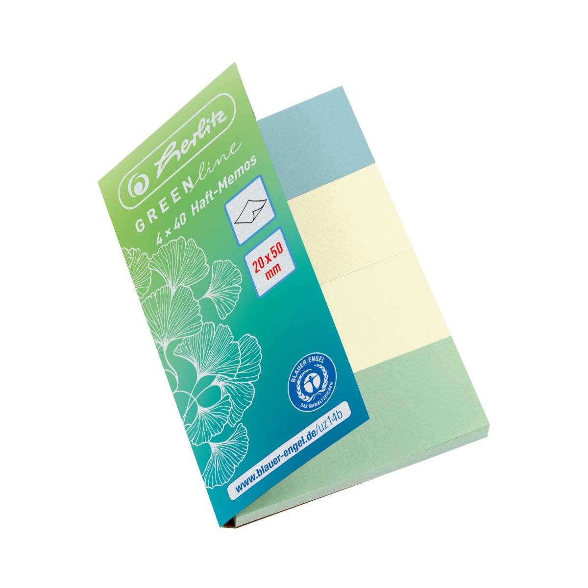 Herlitz 50033447, Leere Registerkarte, Blau, Grün, Gelb, Papier, 20 mm, 50 mm, 160 Blätter-1