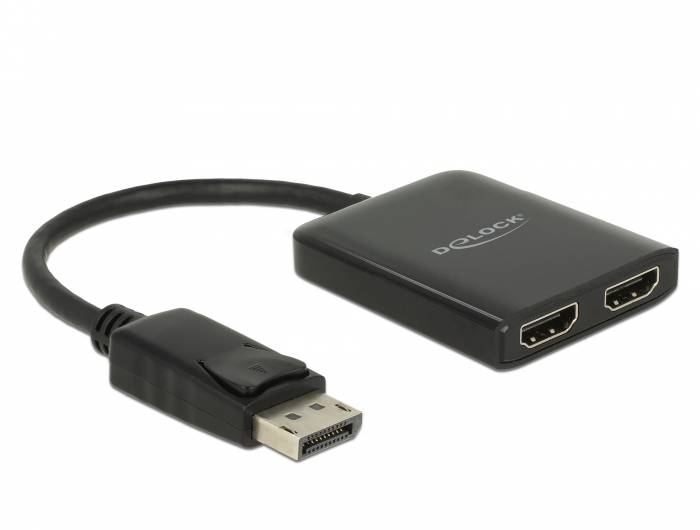 Delock DisplayPort 1.4 Splitter 1 x DisplayPort to 2 x HDMI MST-2