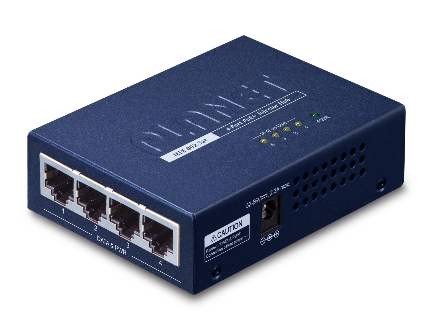 Planet Power Injector Wechselstrom 100-240 V 120 Watt Ethernet 10/100/1000 Ausgangsbuchsen: 4-2