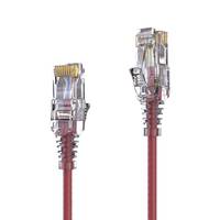 Premium Slim Cat.6 Patchkabel, RJ45, UTP, LSZH - 0.25m, rot-3